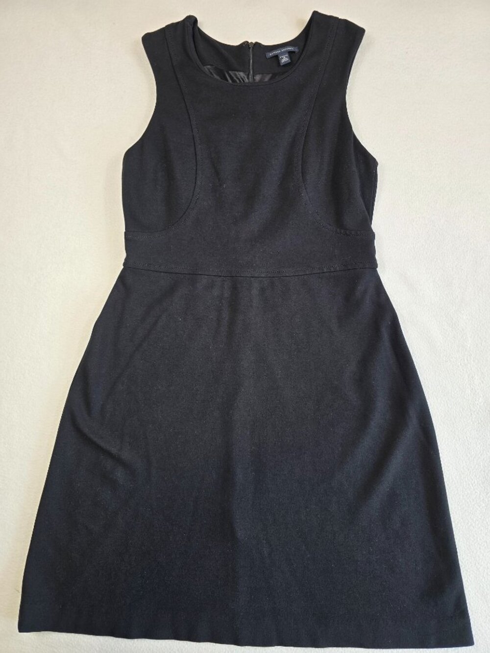 Banana Republic Womens 14 Black Sleeveless A-Line Dress Stretch LBD